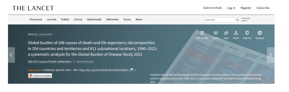 GBD&The Lancet｜COVID-19已经重塑全球健康和死亡率模式